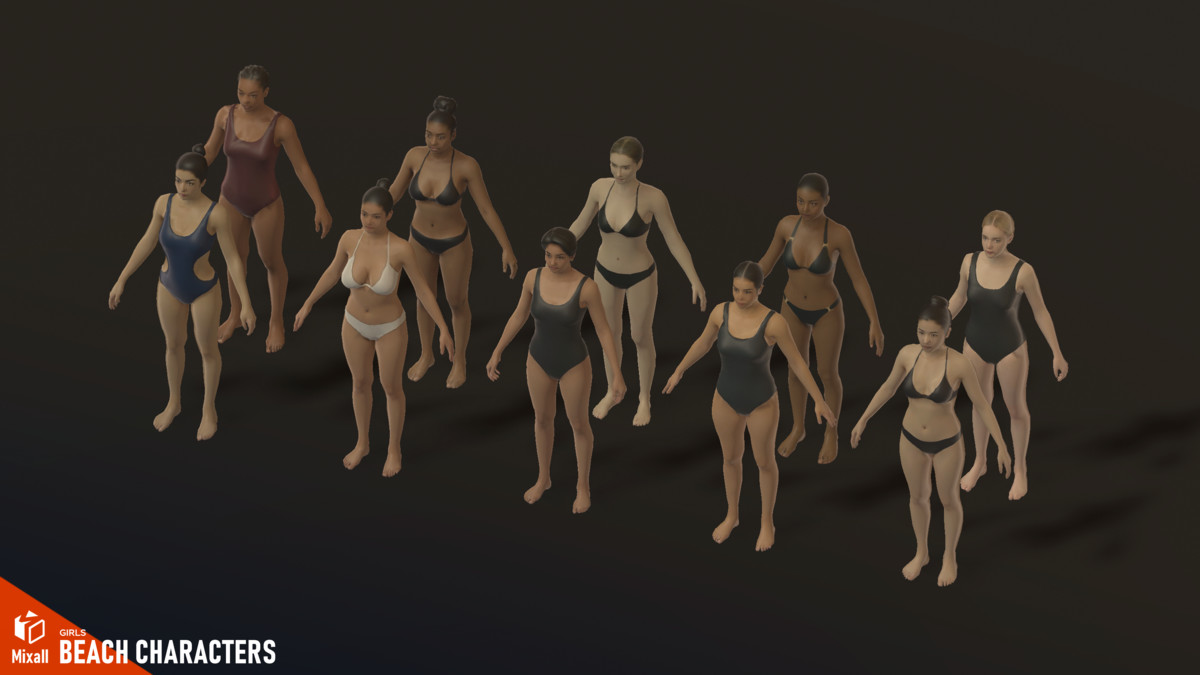 Beach characters - Girls
