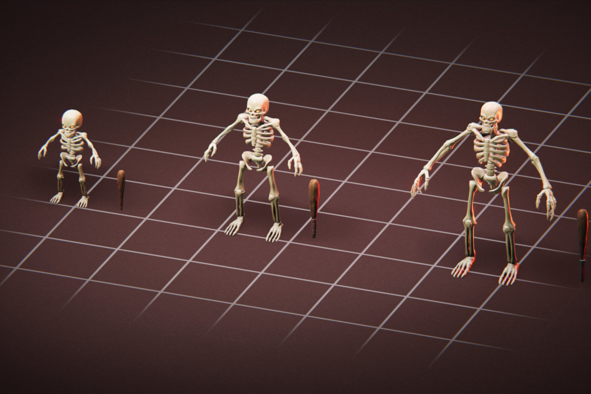 Basic Skeleton - 3 Characters + Animations