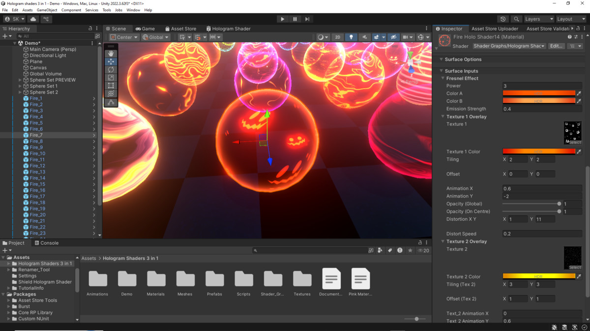 Hologram Shaders 3 in 1 (Fire, Shield, Frozen)