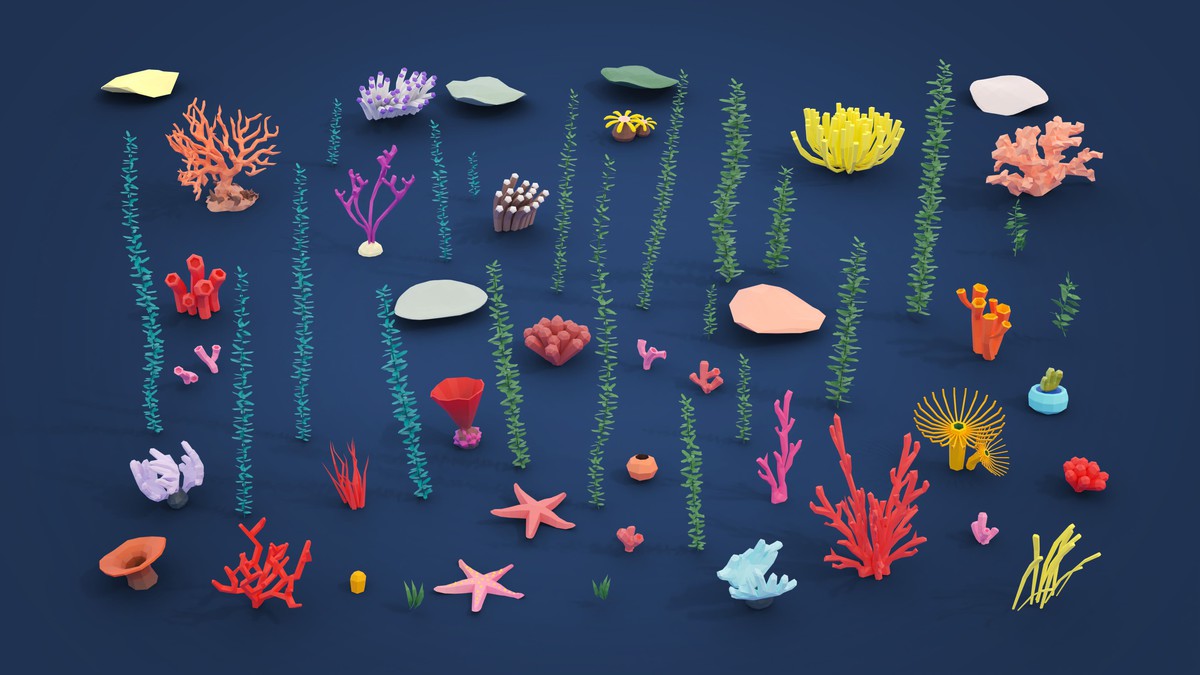 Underwater World - Low Poly 3D Models Pack