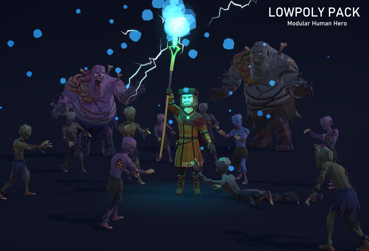 LowpolyPack_Modular Human Hero