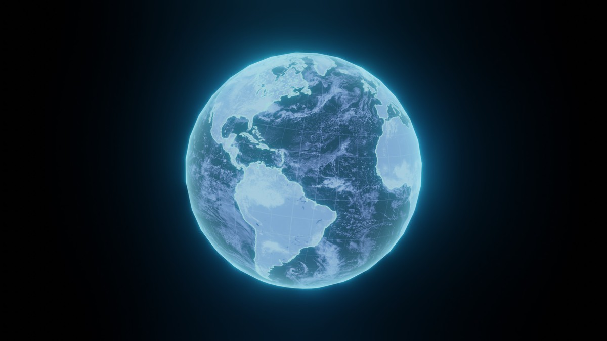 Holographic Solar System Sci-Fi 3D Model