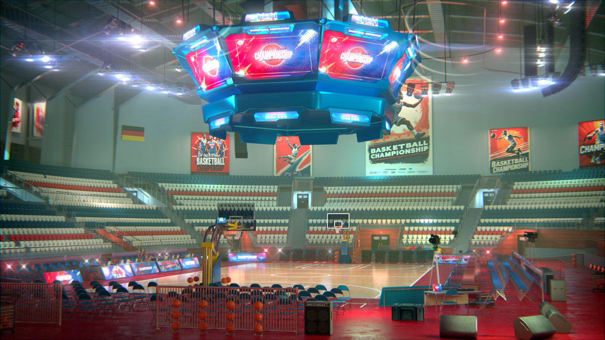 Basketball Arena Stadium Interior - Modular Environment 3D Level
