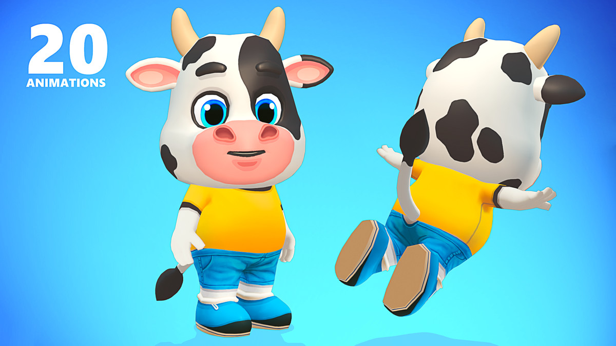 Cow Bull Oxen Animated