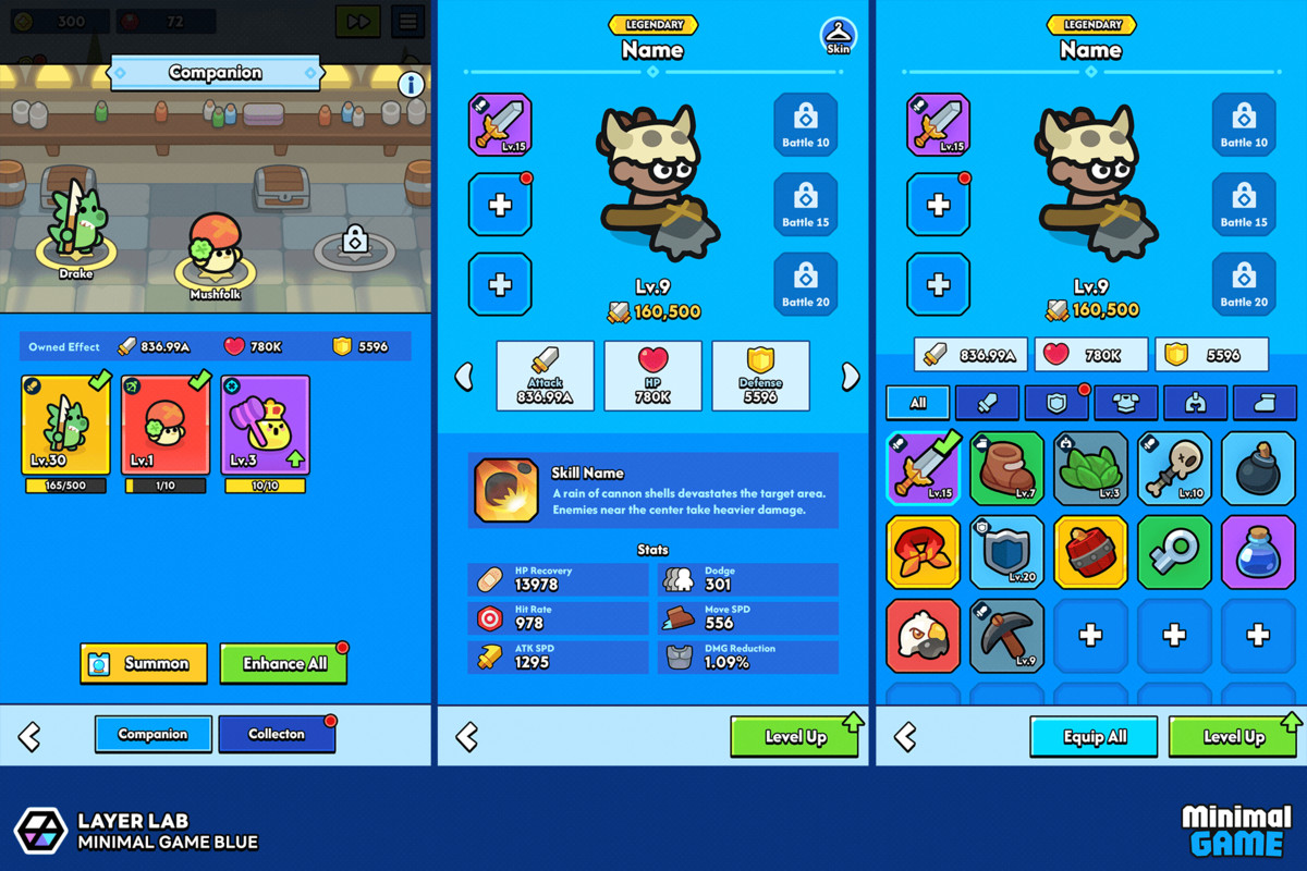 GUI Pro - Minimal Game Blue(+PSD)