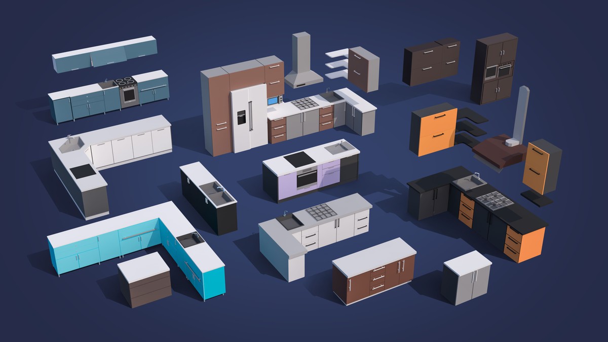 Interior 2 - Low Poly 3D Models Pack