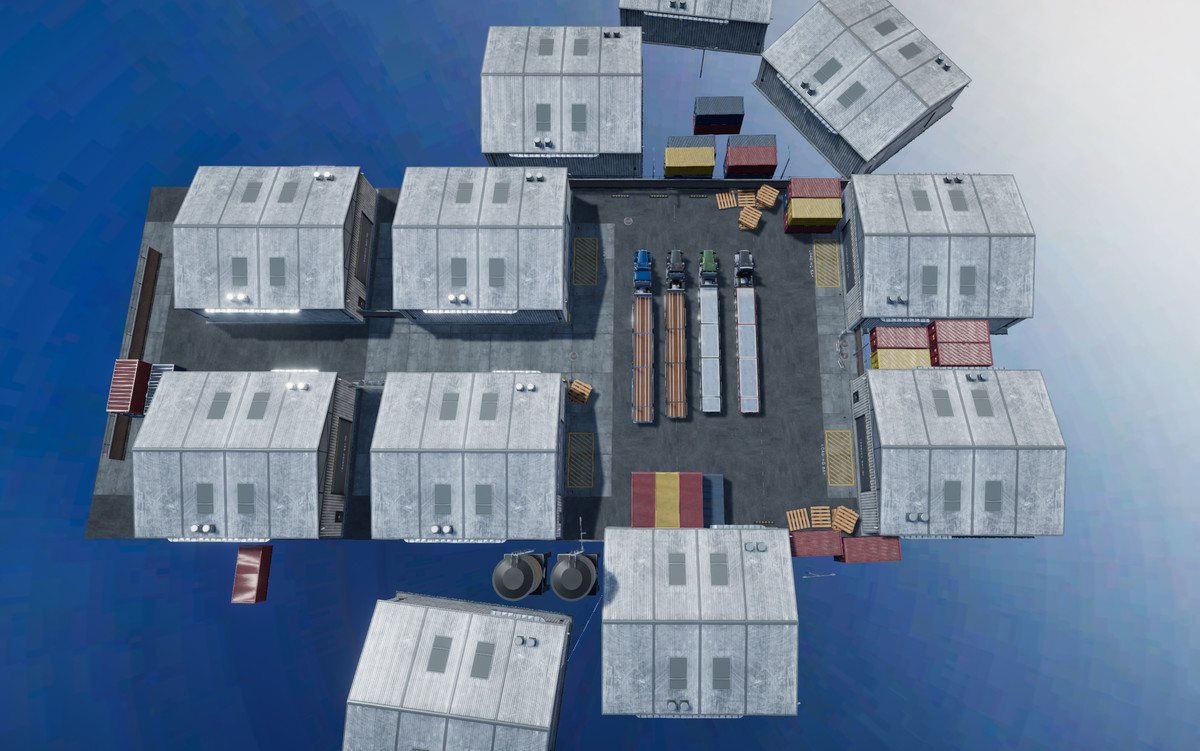 Semi truck flatbed trailer
