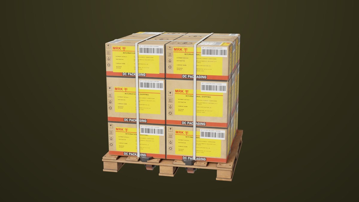 Forklift Trucks and Pallet Yellow Collection URP HDRP Textures