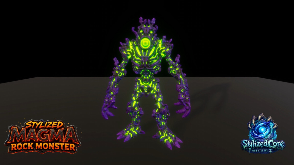 Stylized Magma Rock Monster Pack 1 – Reaper Variant (Animated, LOD, Skins)