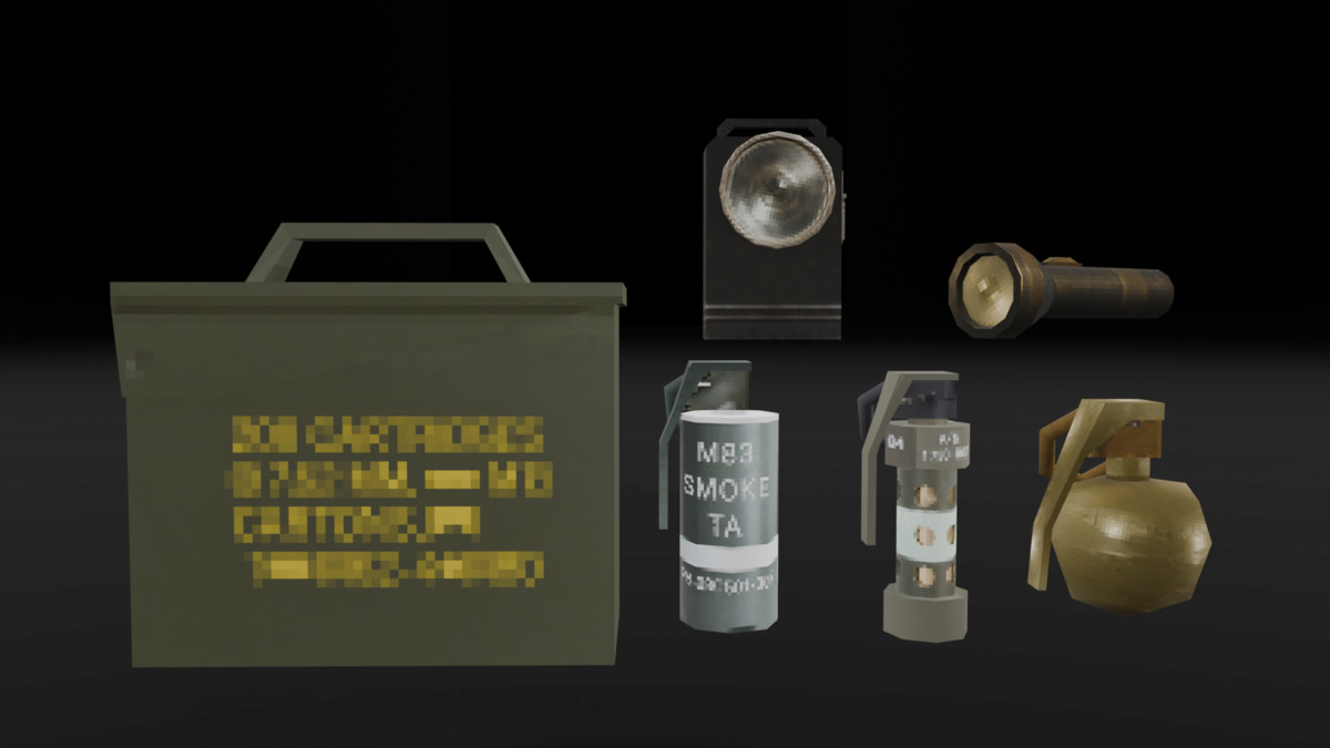 PSX Supplies Pack – 46 Lowpoly Supplies Props