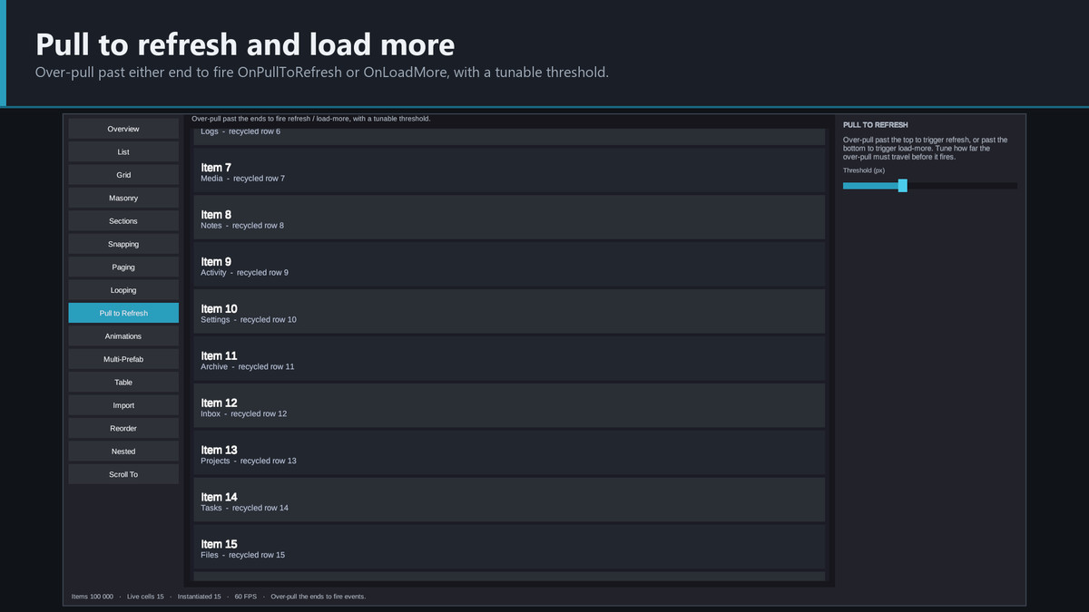 VeloScroll | Infinite Recycling ScrollView for uGUI