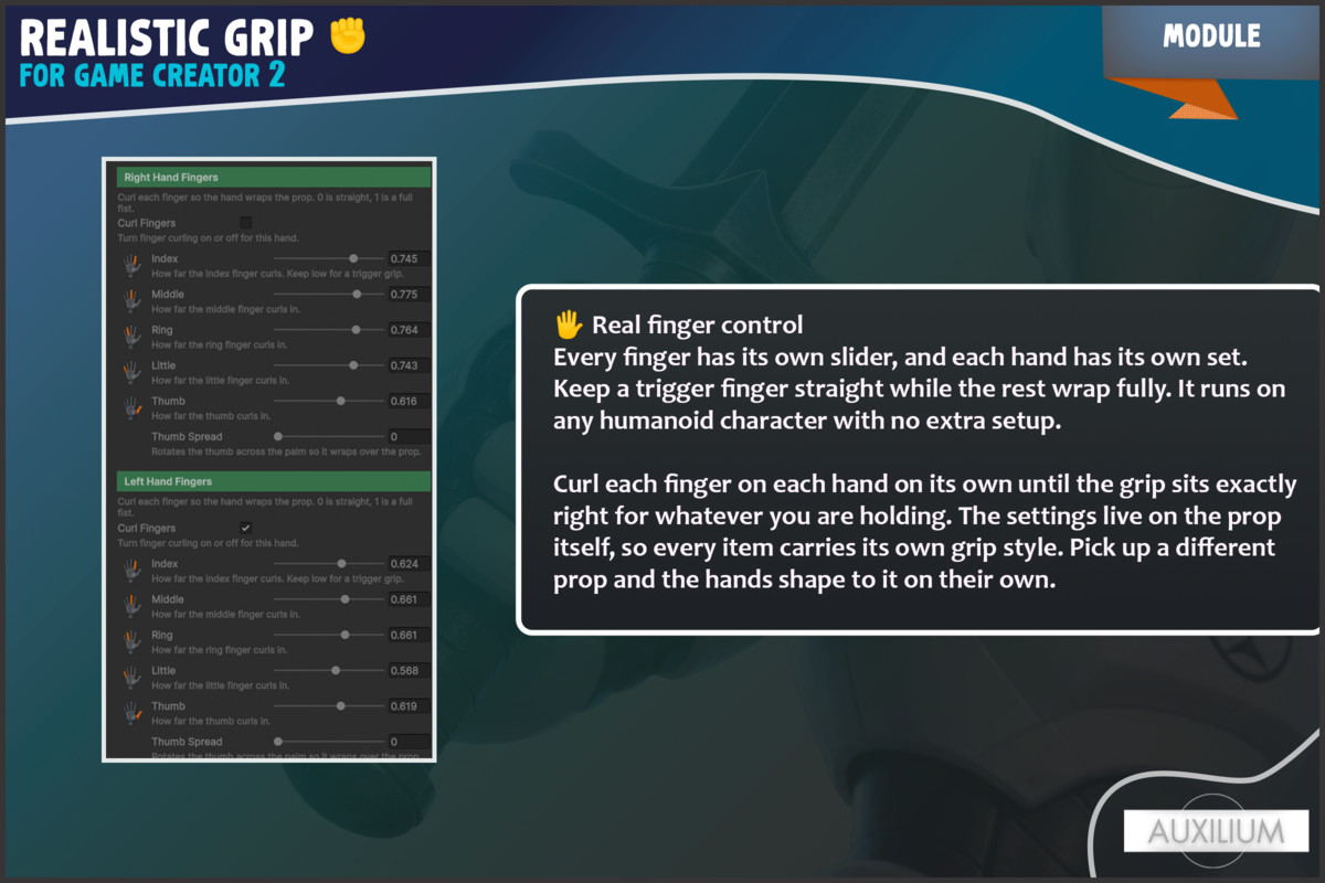 Realistic Grip for Game Creator 2