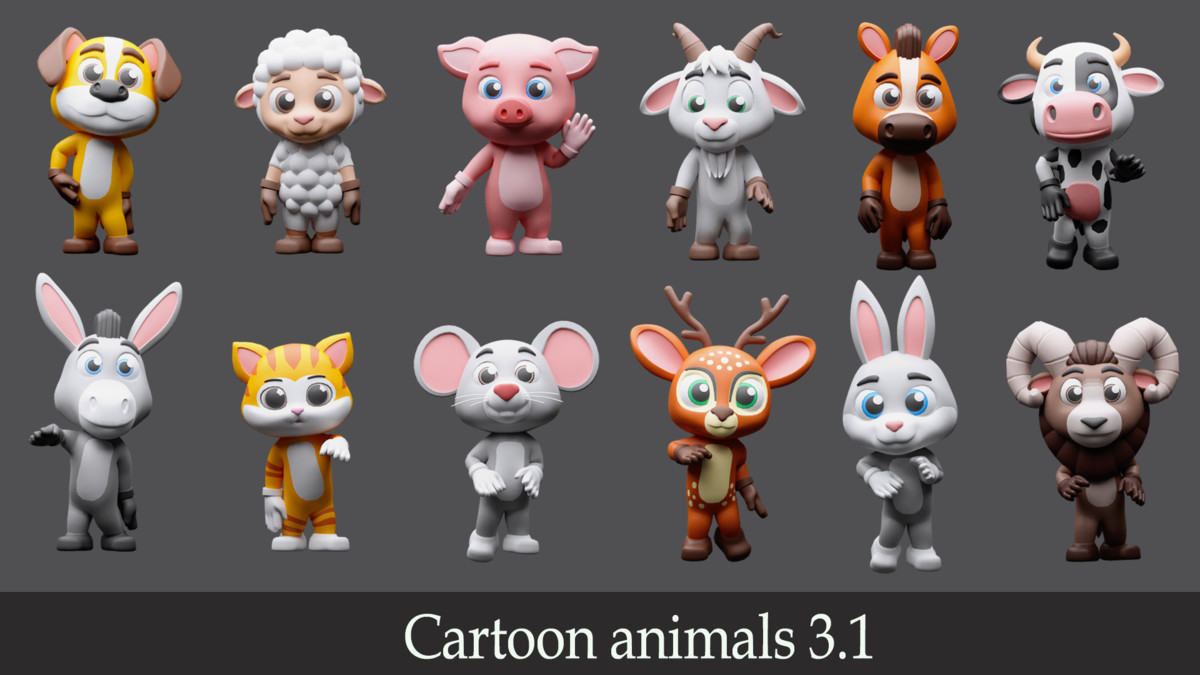 Cartoon characters animals 3 01