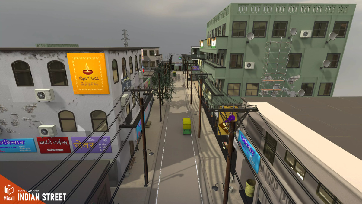 India City Kit - Modular Street Environment, People, Motorbikes