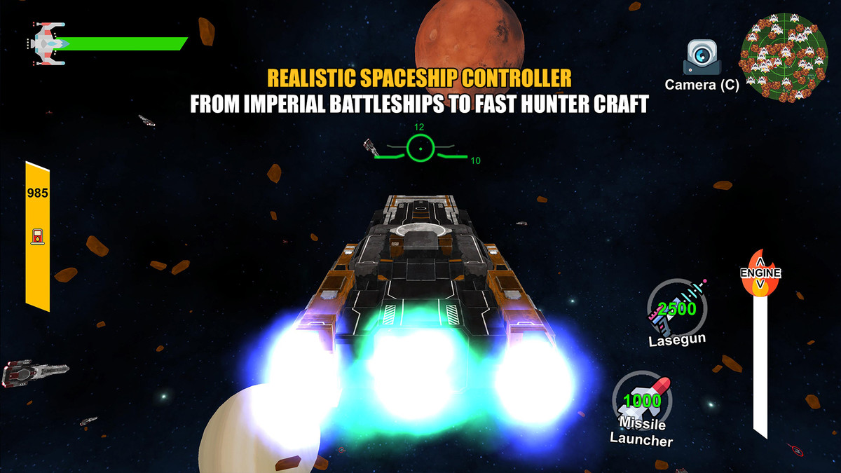 3D Spaceship Controller with Modular Weapon System for Mobile & PC