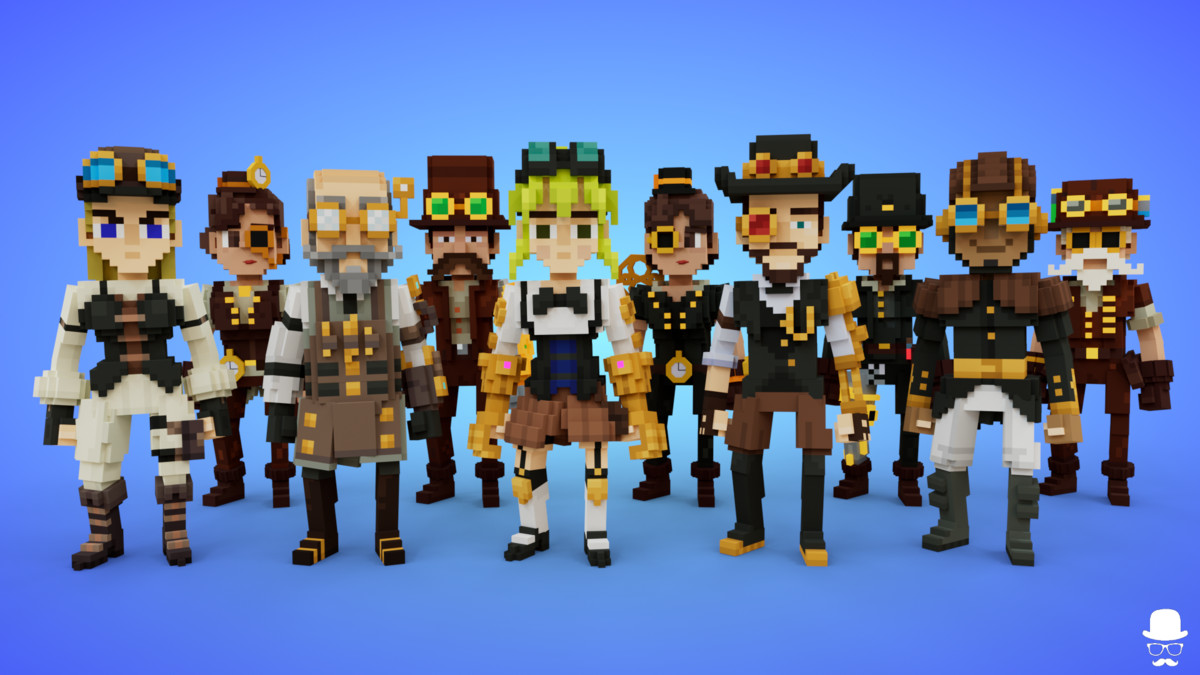 Voxel Steampunk Characters Pack