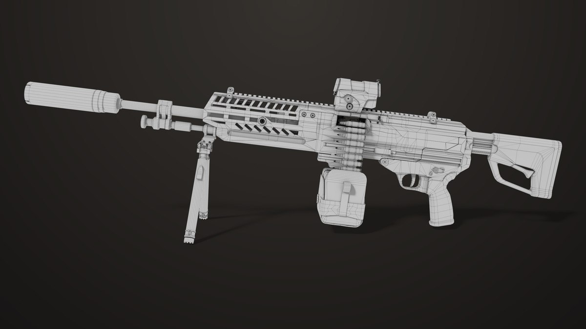 Machine Gun 14 Military Green URP HDRP Textures