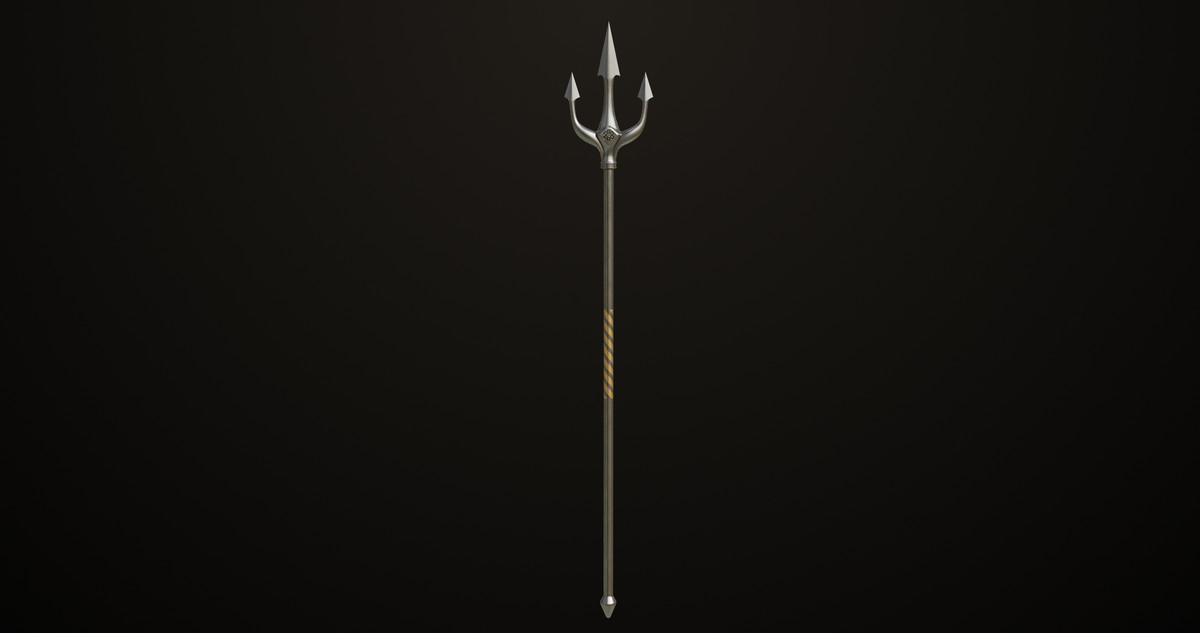 Medieval Trident 03 Silver URP HDRP Textures