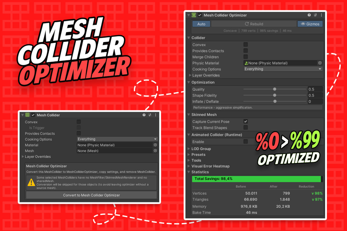 MESH COLLIDER OPTIMIZER – Advanced Animation Collider & BlendShape Colliders