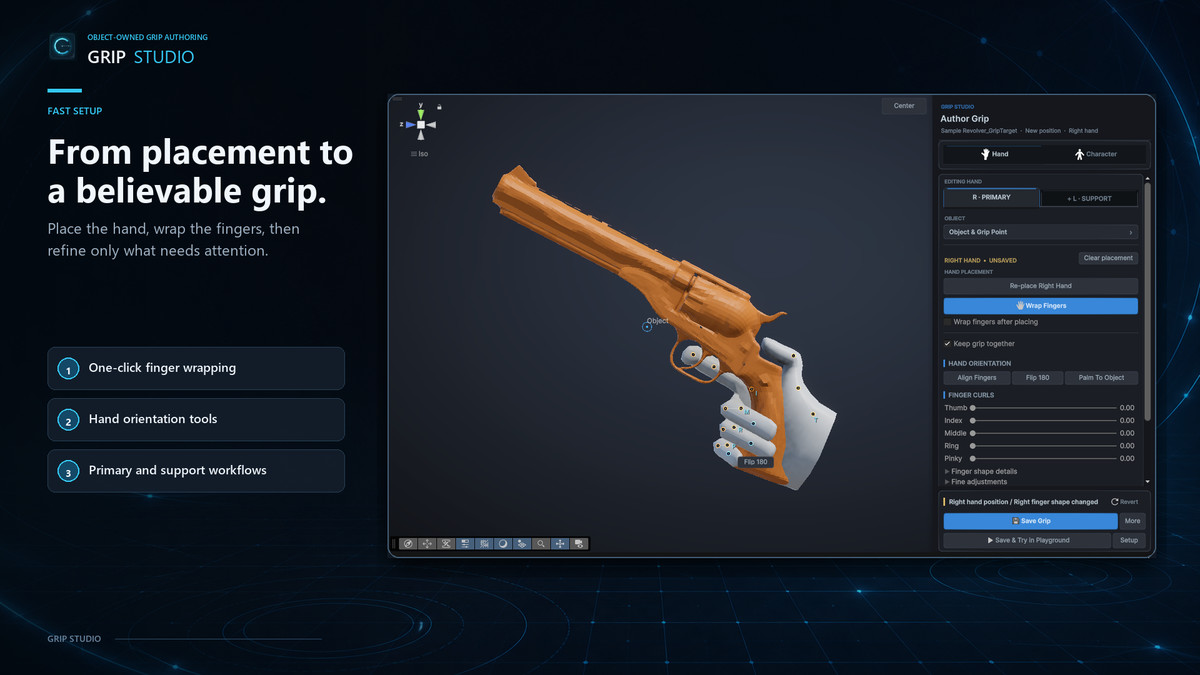 Grip Studio – Hand Pose & Weapon Grip Editor