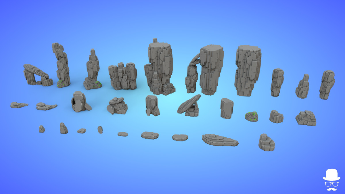 Voxel Rocks & Cliffs Pack