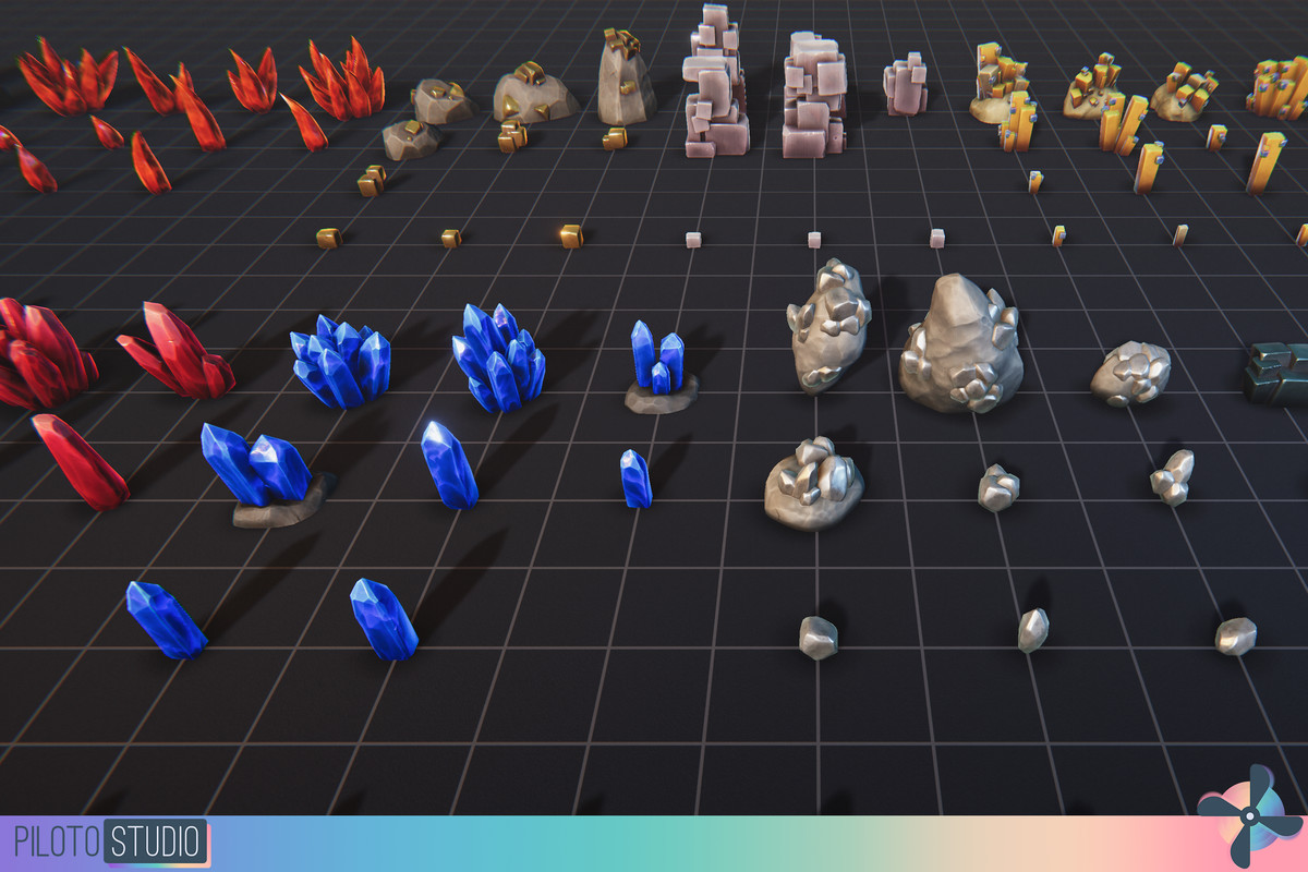 Stylized Crystals and Gems Megapack