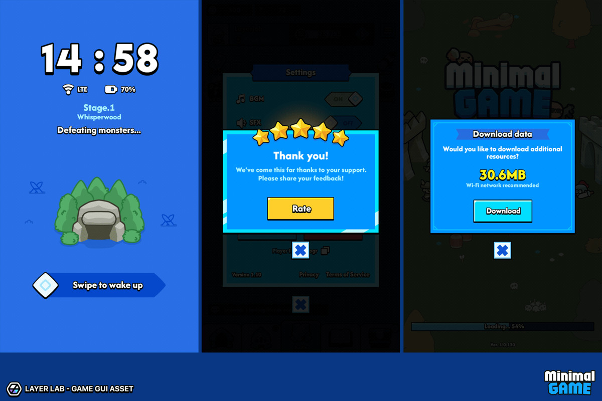 GUI Pro - Minimal Game Blue(+PSD)