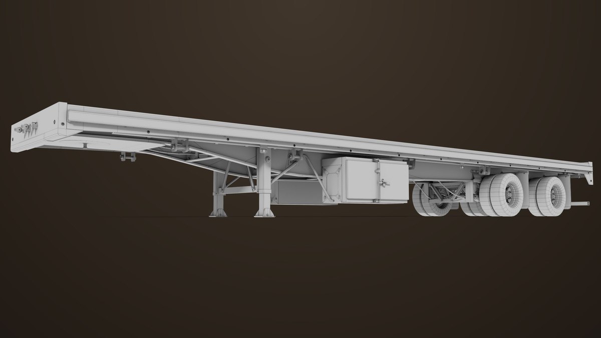 Flat Bed Trailer 05 Heavy Truck URP HDRP Textures