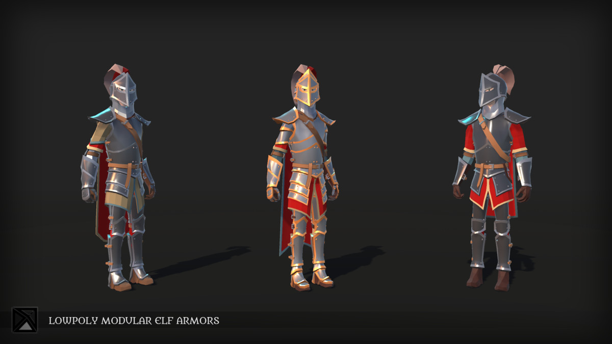Lowpoly Elves Modular Armors - MEDIEVAL FANTASY SERIES