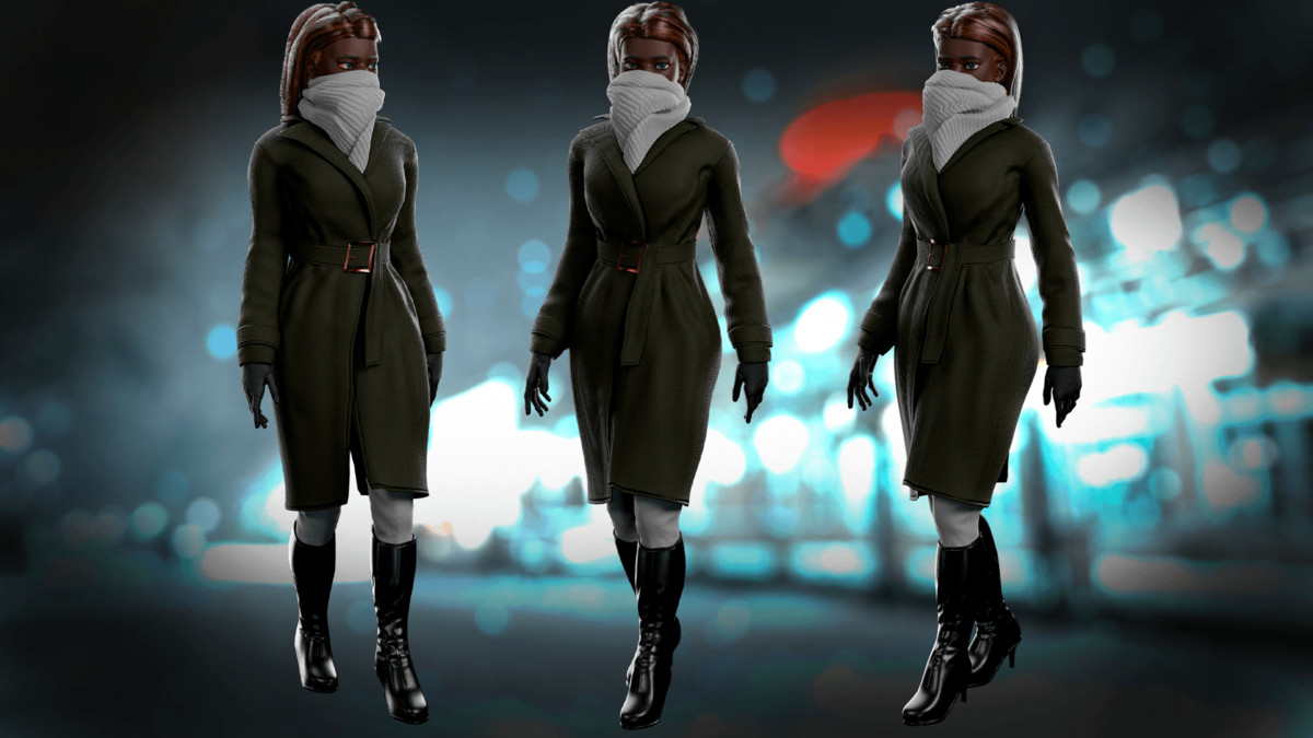 Office Winter Woman – Modular Game Character