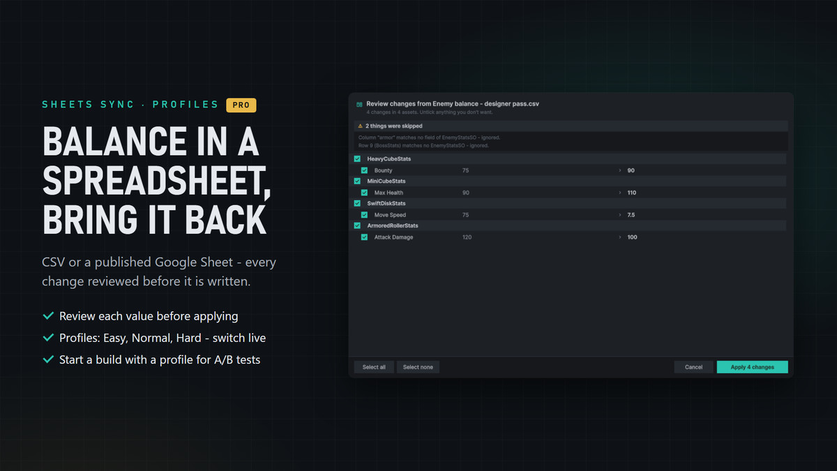 Runtime ScriptableObject Tuner - TuneKit LiveData