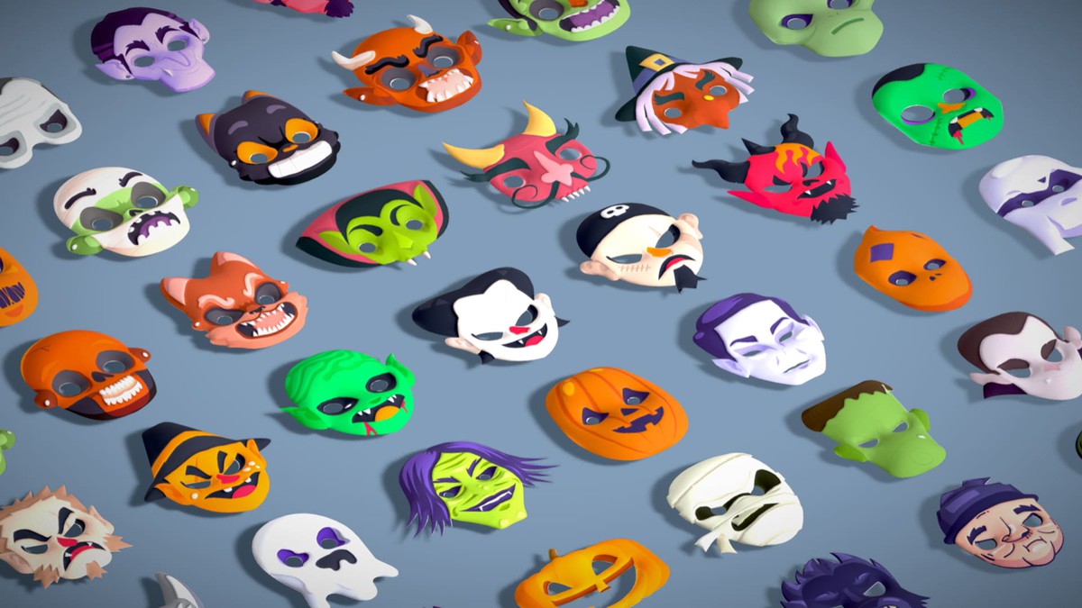 73 Halloween Masks Pack – Toon Horror Ghosts Evil Fantasy Collection