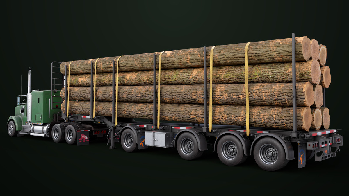 Truck 07 Log Trailer with All Loads Collection