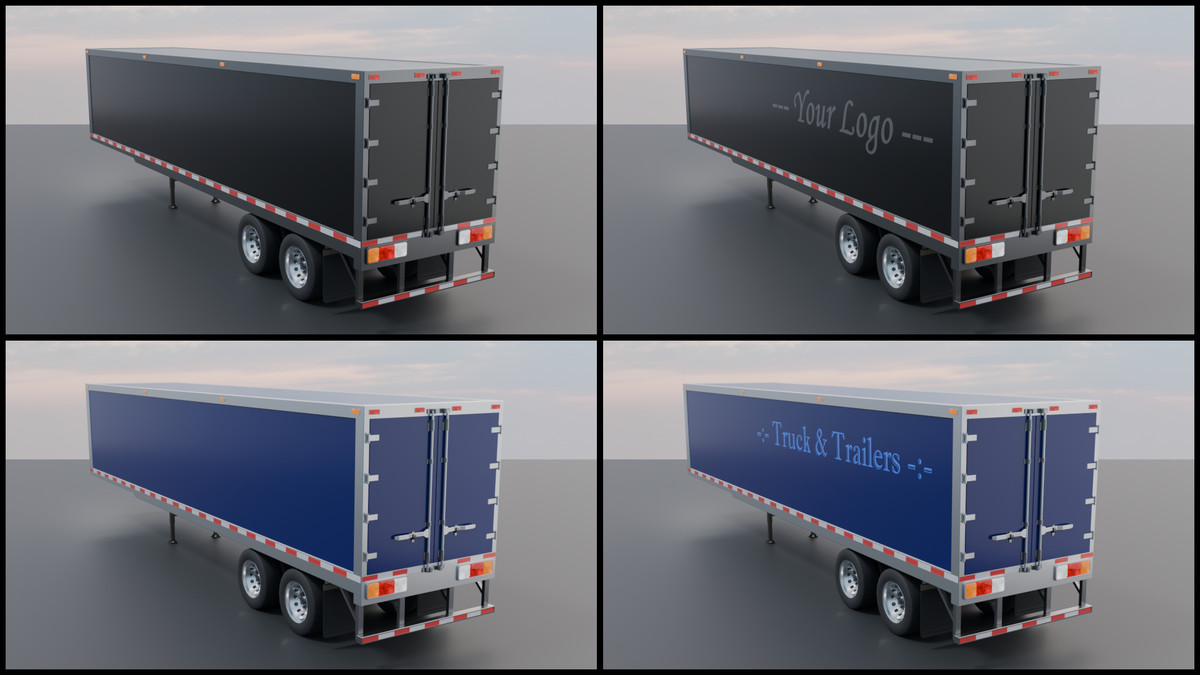 Realistic American Semi Truck Mega Pack (Box, Container & Tanker Trailers)