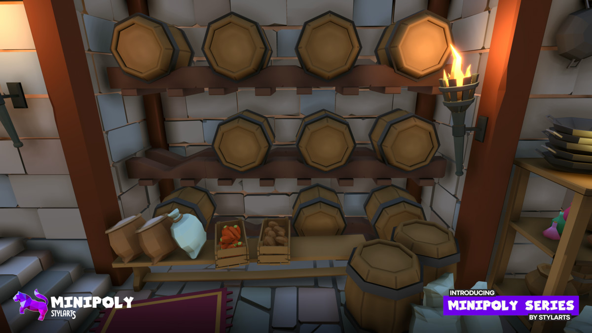 Minipoly Series - Fantasy Kingdom Interior ( Stylized Lowpoly Environment )