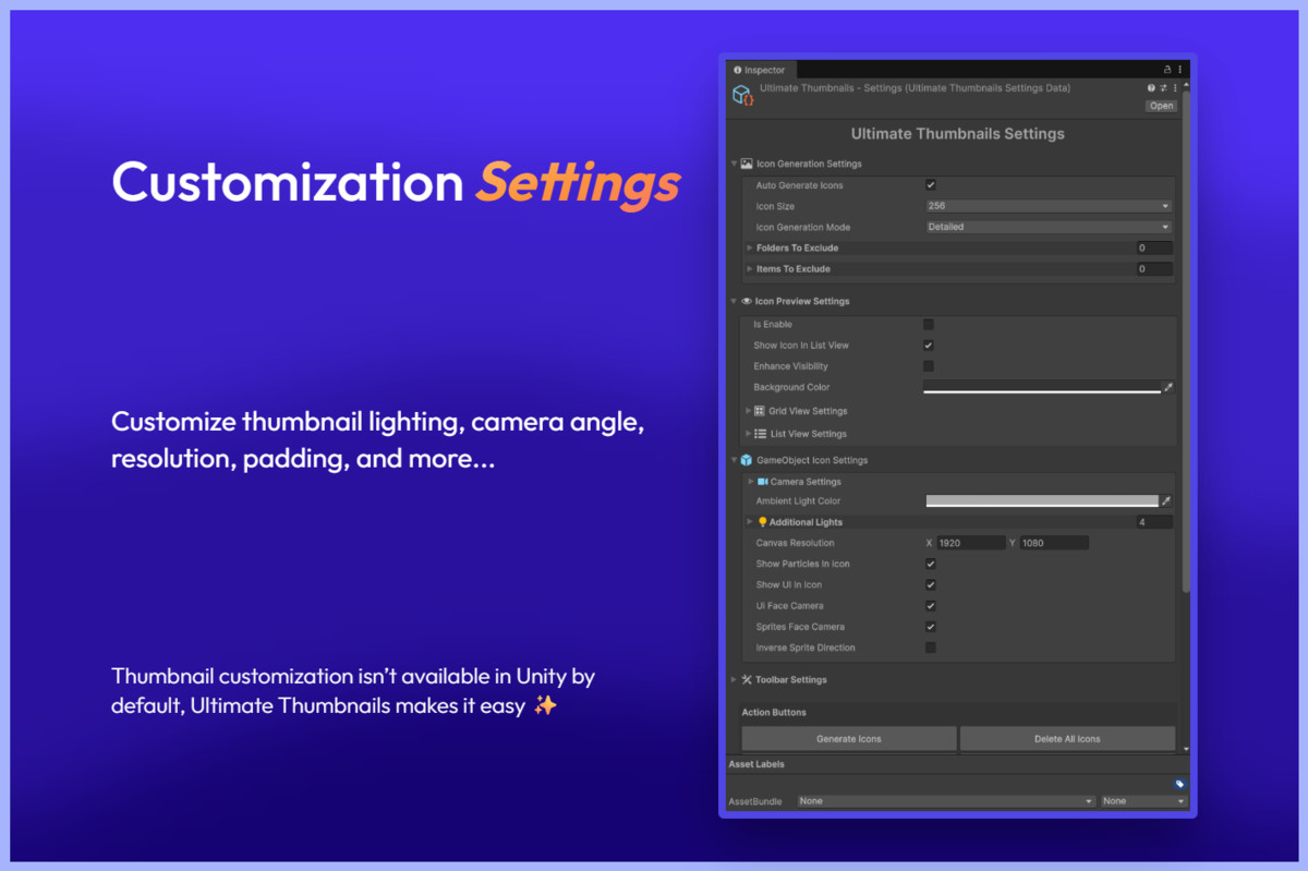 Ultimate Thumbnails: Preview Icons for UI, Particles, Models & Sprites