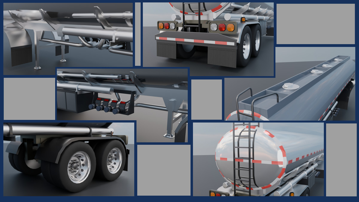 Realistic American Semi Truck Mega Pack (Box, Container & Tanker Trailers)