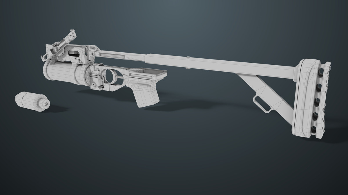 Grenade Launcher 03 Standalone Black URP HDRP Textures
