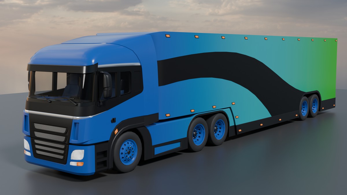 EV Semi Truck Vehicle Pack – Modular Trailer, With Interior & Openable Doors