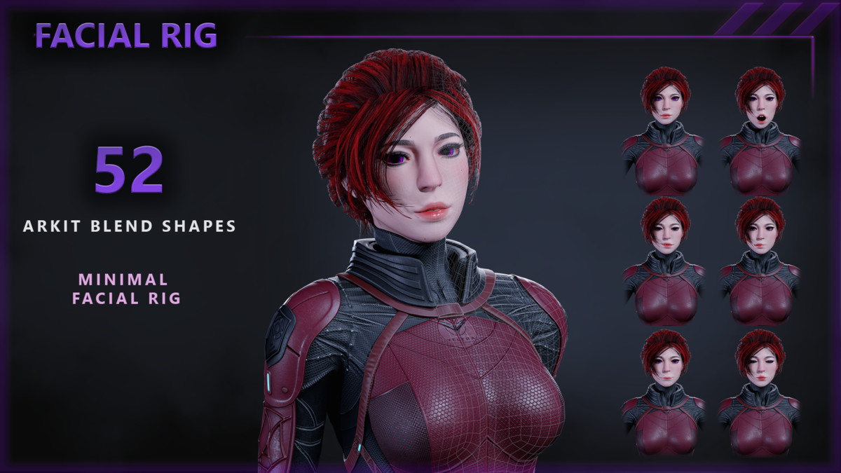 Sci-Fi Operative Woman – Modular Game Character