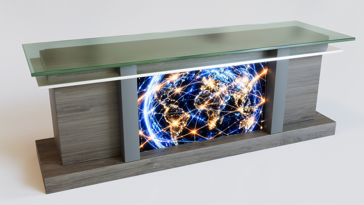 News Studio 3D Props Set - Broadcast Desks, Studio Lights, Furniture for VR