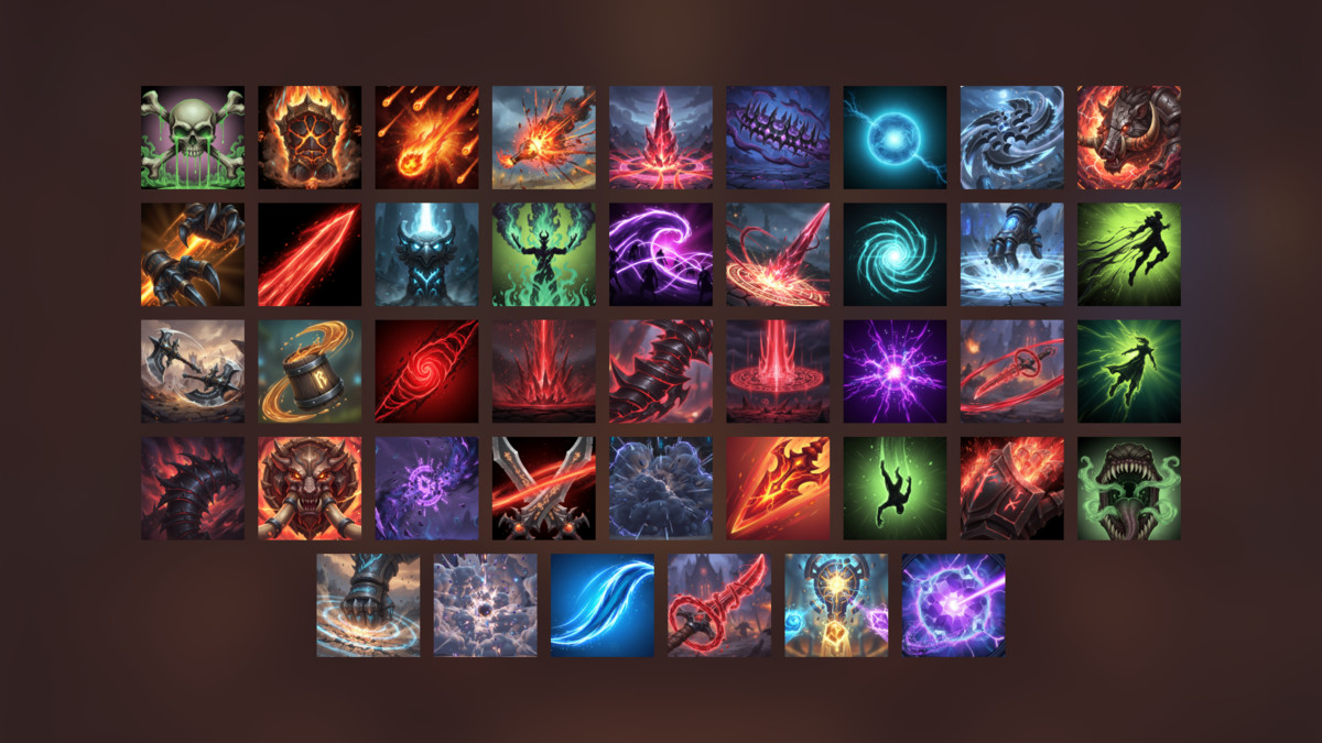 Fantasy Skill Icons Pack RPG Magic Abilities and Combat Effects Collection