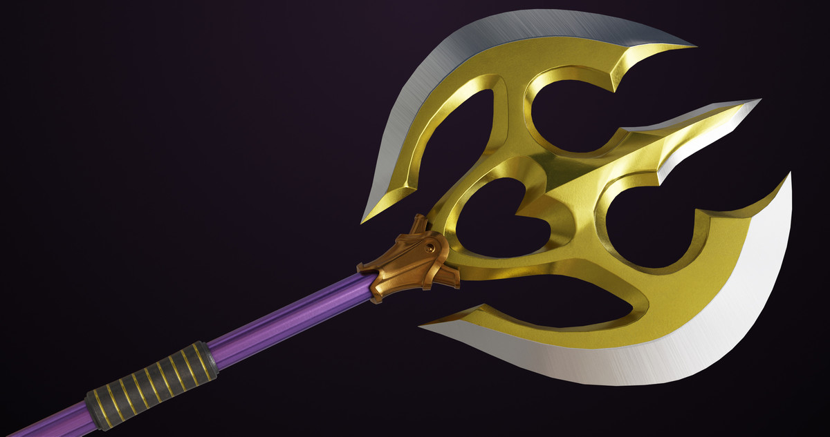 Battle Axe 06 Gold URP HDRP Textures