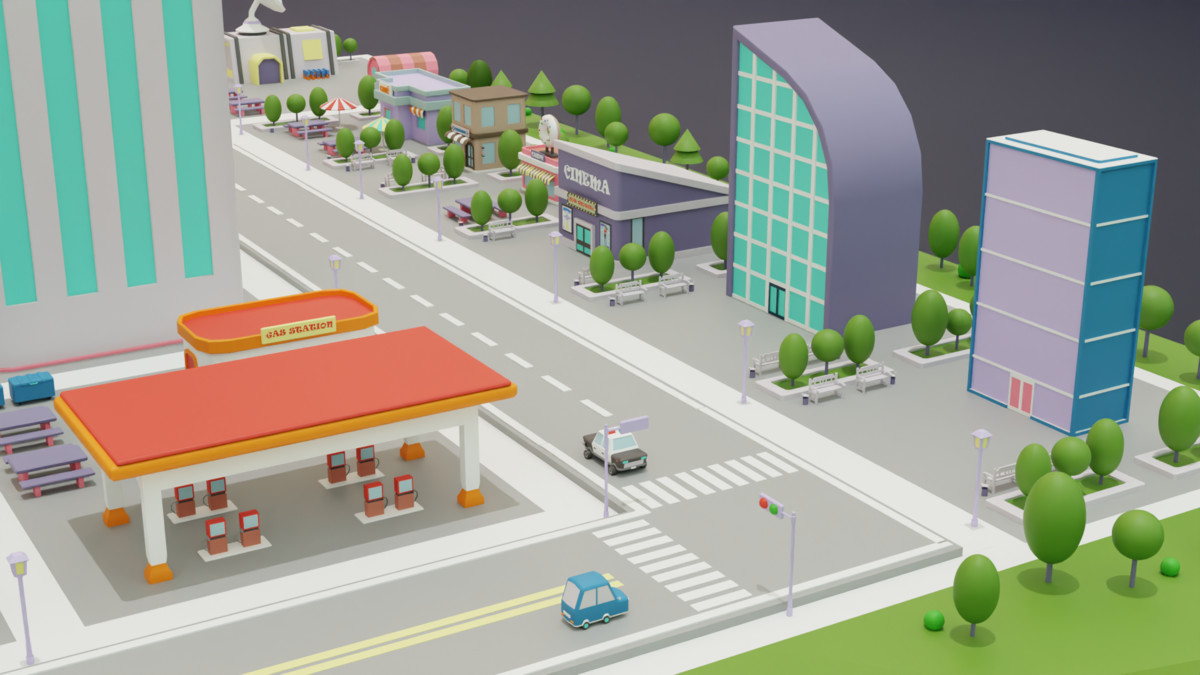 Low Poly City Pack – Buildings, Roads & Urban Props