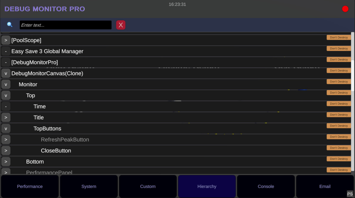 Debug Monitor Pro - Console, Hierarchy, Email