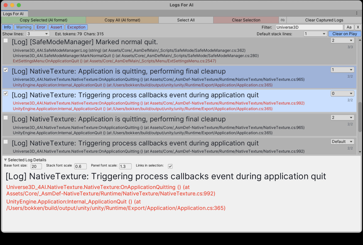 Logs for AI