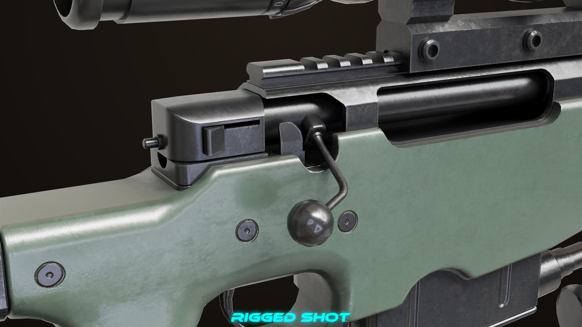 Sniper Rifle 03 Green URP HDRP Textures