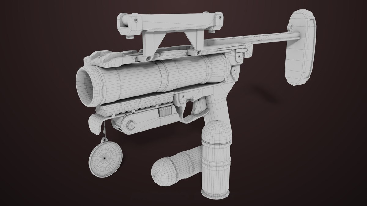 Grenade Launcher 04 Black URP HDRP Textures