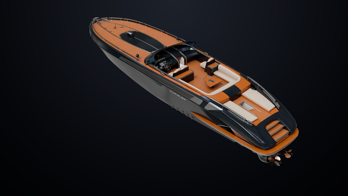 Yacht Boat 01 Black with Interior HDRP URP Textures