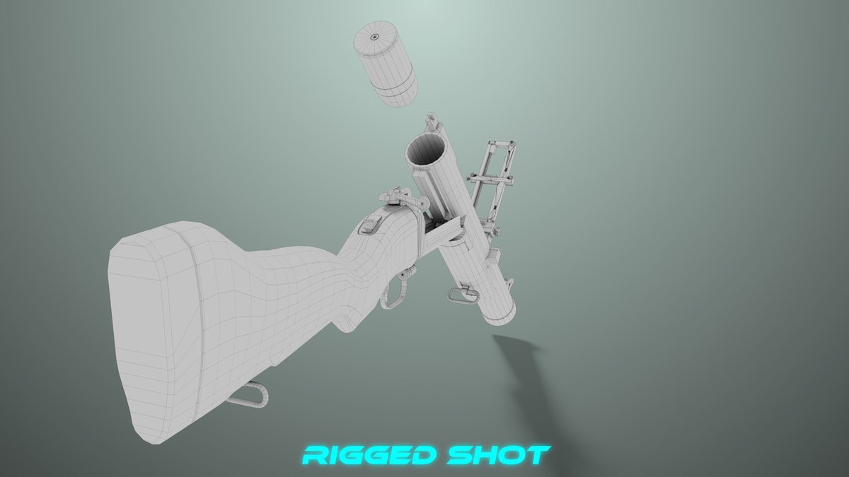 6 Grenade Launcher Black URP HDRP Textures